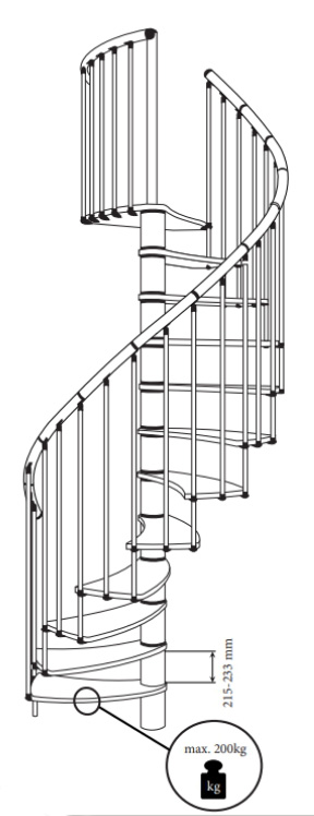 Винтовая лестница Wave Plus 140 (Бук)